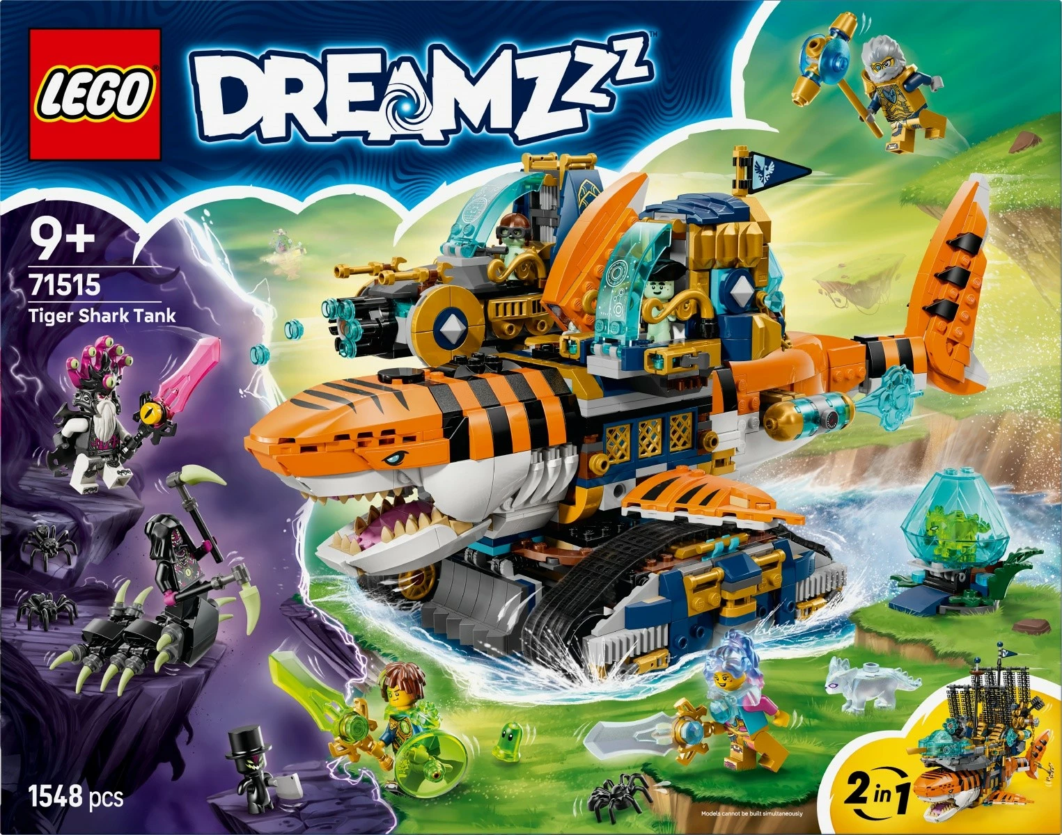 Set LEGO DREAMZzz 71515 Tiger Shark Tank, 1548 pjesë, 2-në-1, 9+ vjeç