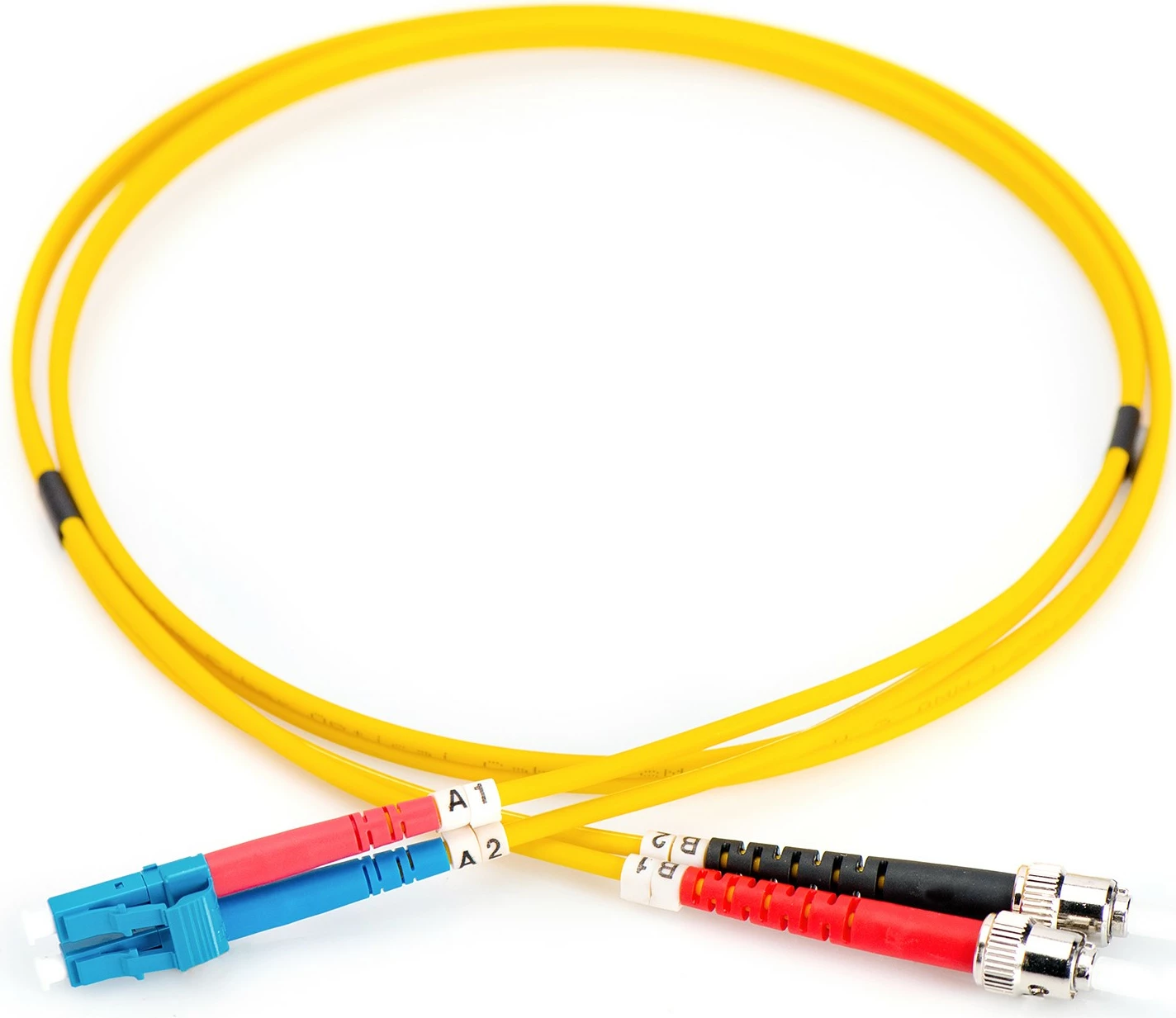 Kabëll optik Digitus patch cord singlemode OS2, LC në ST, 2m, verdhë