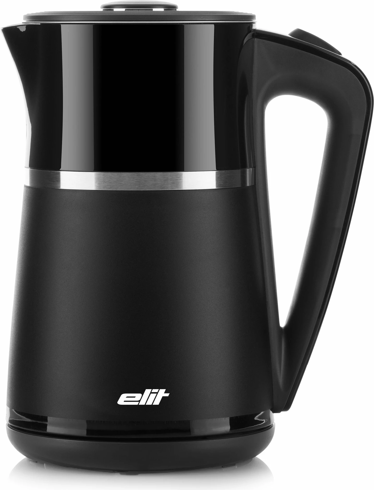 Zierëse uji elektrike, Elit, ELEGANCE 1.7B, 1.7L 1850-2200W, mur i dyfishtë inox, bazë 360°, e zezë