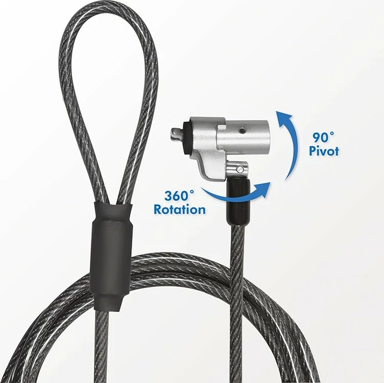 Kabllo sigurie për laptop LogiLink Noble Lock NBS012, e zezë/argjend