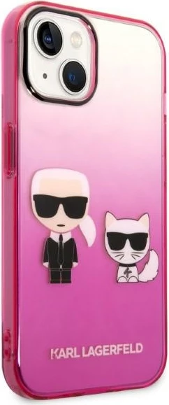 Mbështjellës Karl Lagerfeld KLHCP14MTGKCP për iPhone 14 Plus 6.7", rozë gradient