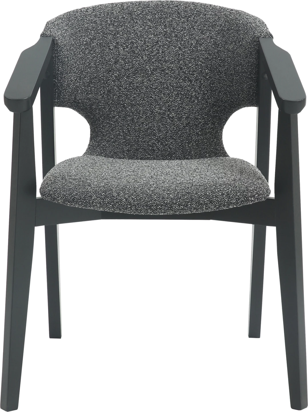 Karrige ngrënieje me krahë YEGER FH9995.01 dru ahu, ngjyrë e zezë-gri e errët, 62,5x60x79H cm., set prej 2 copë