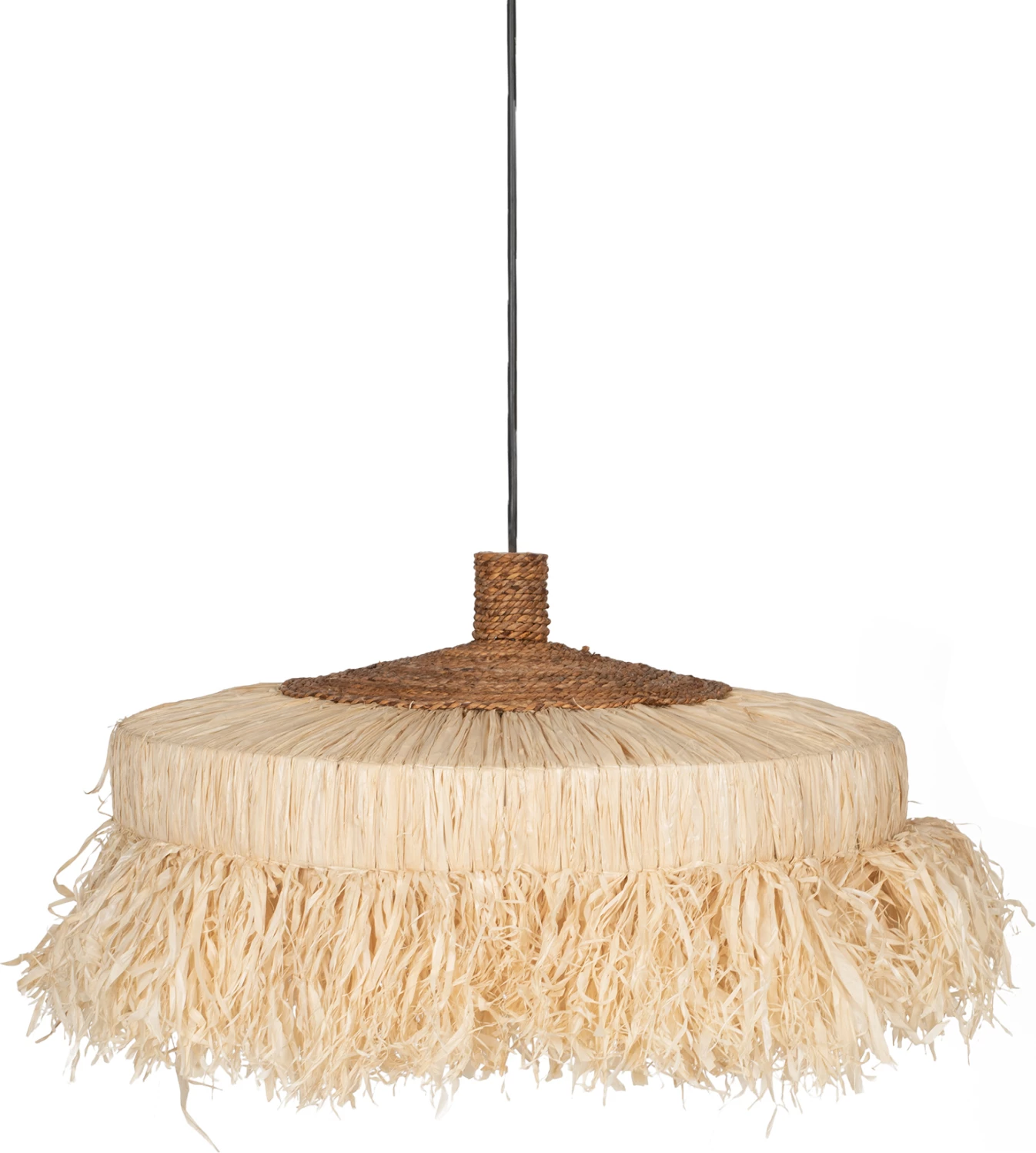 Llambë varëse tavani cilindrike, fibra sisali, ngjyrë natyrale, 80x80x45H cm, FH7790