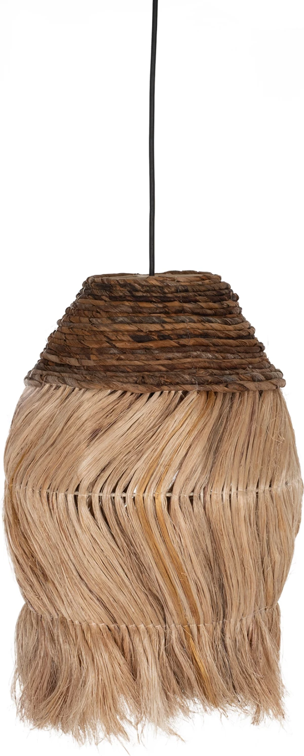 Llambë varëse tavani cilindrike e gjatë prej fibrash abaka natyrale, 30x30x45H cm, FH7763
