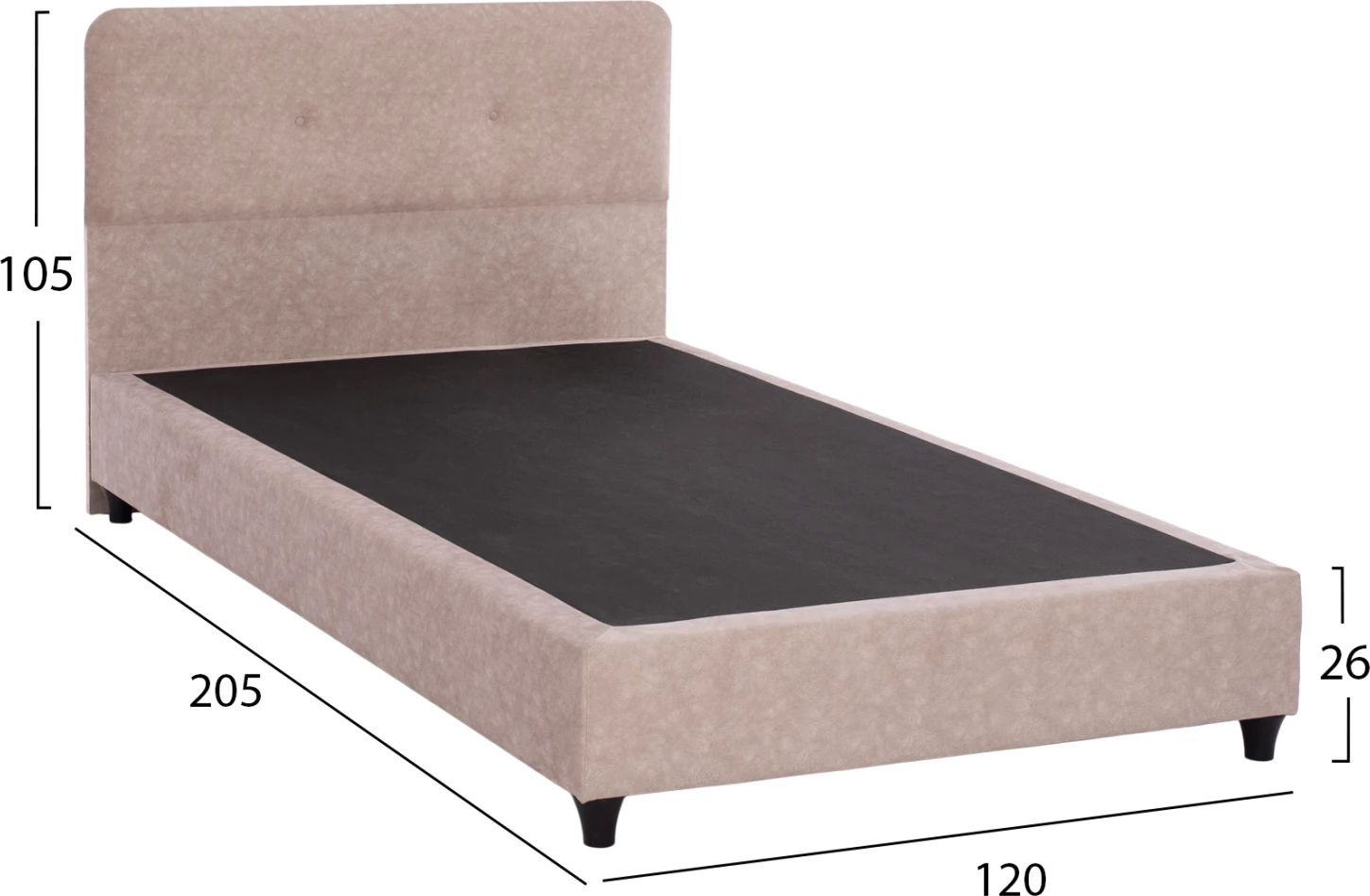 Krevat FH648.22 DOLORES, pëlhurë lloj NUBUCK, 120x200