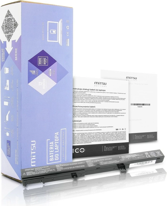 Bateri laptop Mitsu BC/AS-X451, 2200 mAh, 14.4-14.8V, e zezë