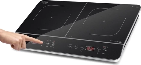 Pllakë induksioni CASO Touch 3500 (MPN 2018) 3500W, dyzonëshe, Sensor-Touch, zi/argjend