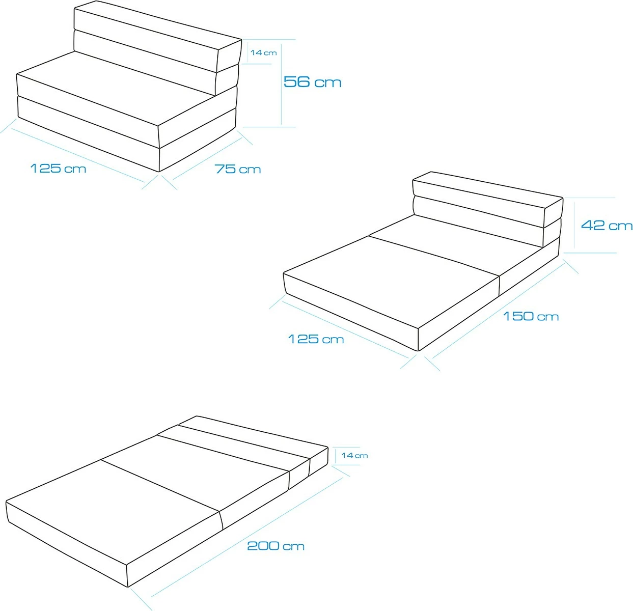 Divan-krevat dy vendësh Valeria, ngjyrë gri