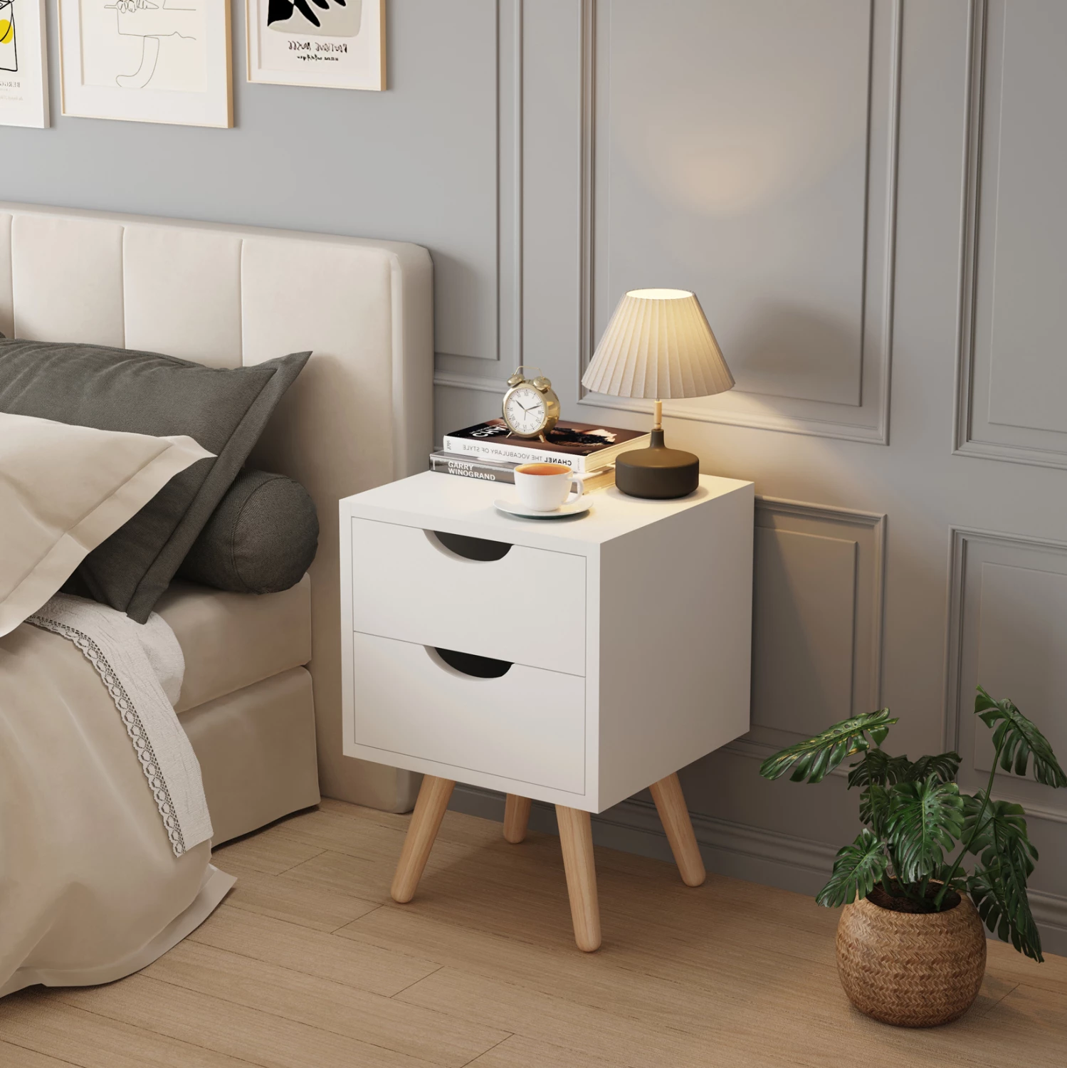 Komodinë DINKL FH2472.03 ,29,7x29,7x45H cm, e bardhë