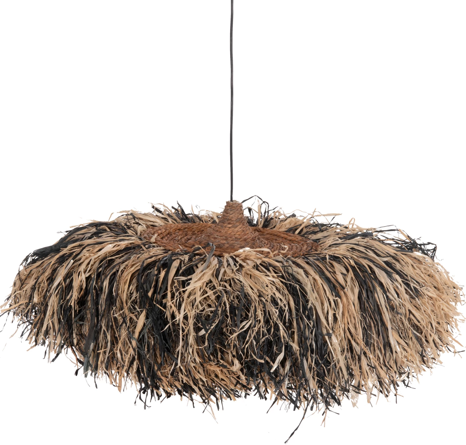 Llambë tavani varëse ORDEM, fibra sisali dhe banane, e zezë & natyrale, 75cm