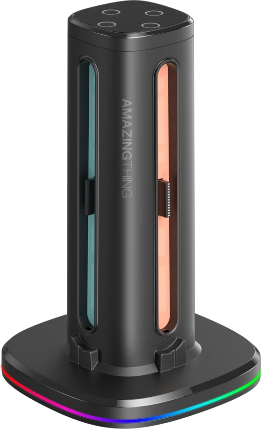 Karikues/dok për kontrollera Nintendo Switch 2 Joy-Con, AmazingThing Thunder Pro PlayDock, deri 4 kontrollera, LED/RGB, me kabllo USB-C, e zezë