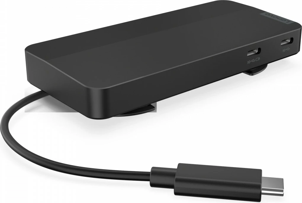 Dok USB-C udhëtimi Lenovo 40B90100EU dy ekrane 4K, DP/HDMI, RJ-45, USB 3.2, PD deri 100 W, i zi, set me furnizues 100 W