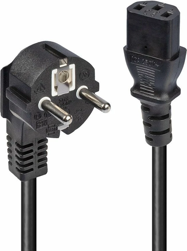 Kabllo rryme LINDY IEC-Netzkabel 3m Schuko-Winkelst. IEC320C13, e zezë