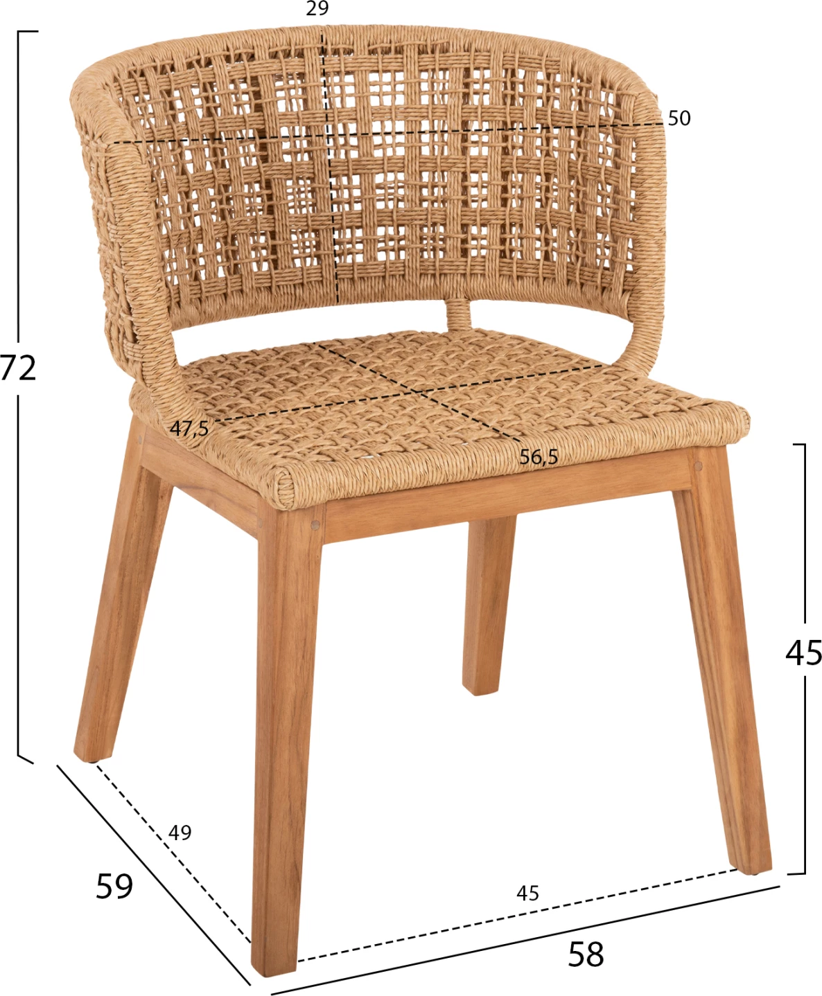 Tavolinë me karrige 5 copë FARLEY FH21076.02, tavolinë e rrumbullakët Φ150cm