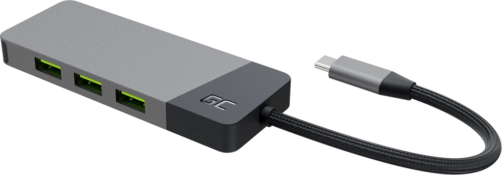 Shpërndarës USB Green Cell, HDMI 4K, USB-C, MICROSD