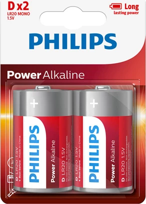 Philips Bateri LR20 Alkalin 2 / set