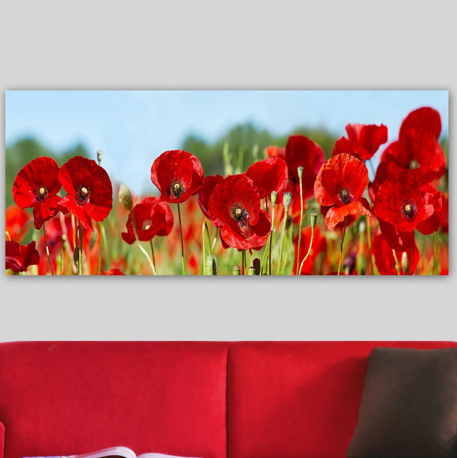 Pikturë muri GOBI, lulekuqe, kanavacë e printuar, 120x3x50cm