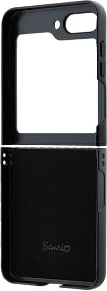 Mbështjellës Hello Kitty për Samsung Galaxy Z Flip 5, Metal Logo, i zi