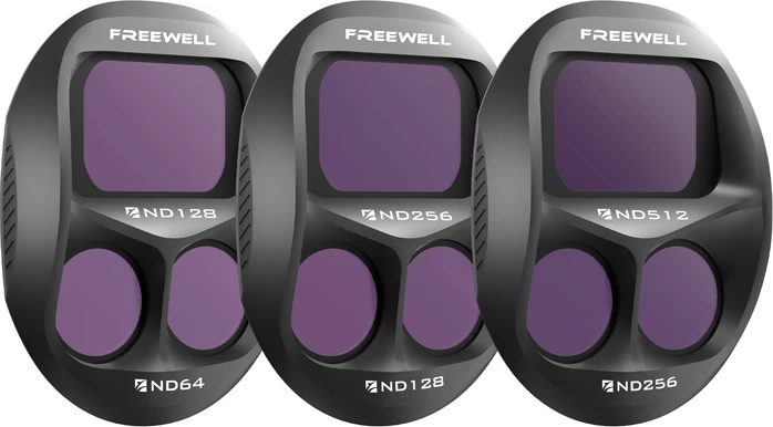 Set filtra ND droni, Freewell FW-M4P-SBRG, për DJI Mavic 4 Pro, Super Bright Day split ND (ND128/ND64, ND256/ND128, ND512/ND256), xham optik premium, set 3 copë