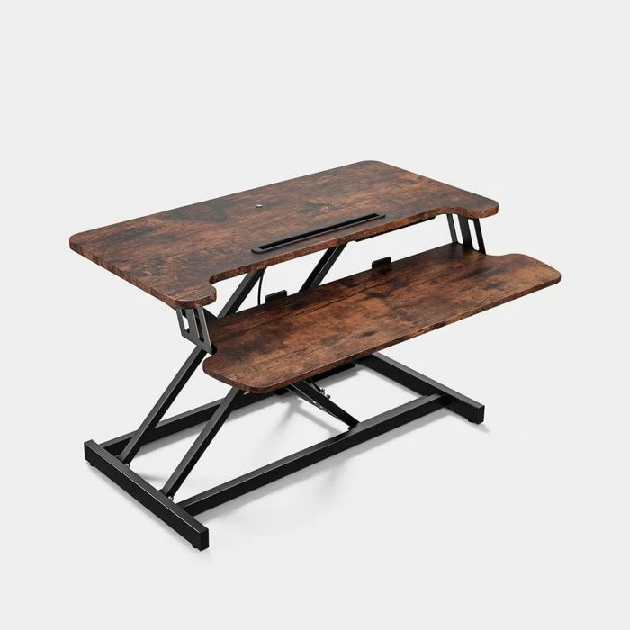 Konvertues tavoline sit-stand VONHAUS 3000916 80x40cm lartësi 11.5-51cm, dru i errët