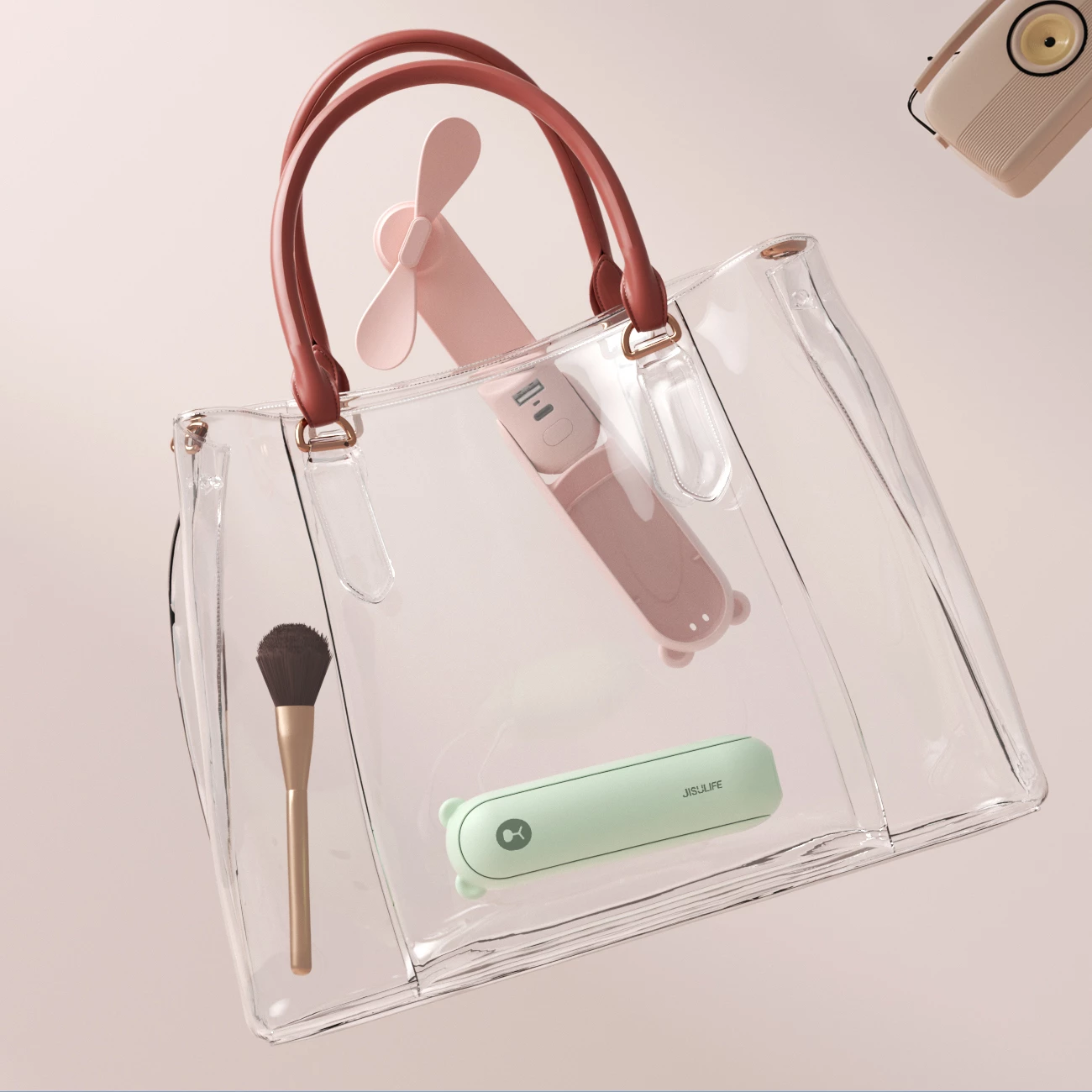 Ventilator dore Jisulife Handheld Fan Life8, 2000 mAh, USB, Jeshil