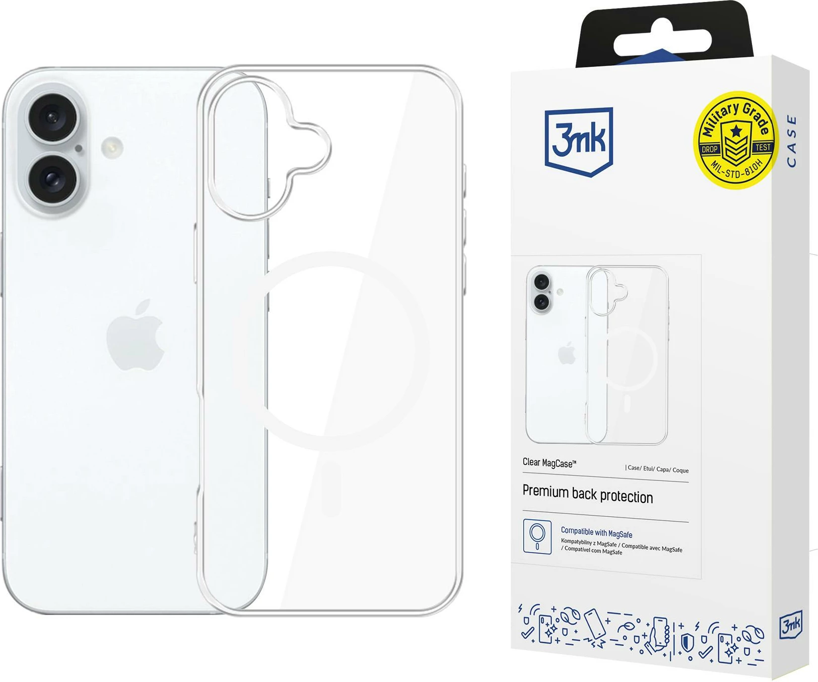 Mbështjellës 3mk MagCase për iPhone 16, transparent