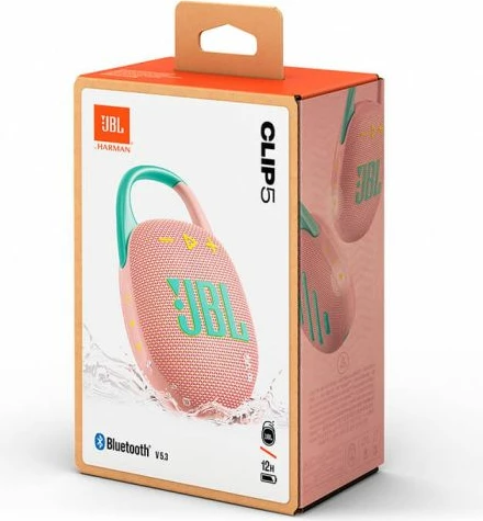 Altoparlant Bluetooth portativ JBL Clip 5, IP67, 7W, deri 15 orë, Pink