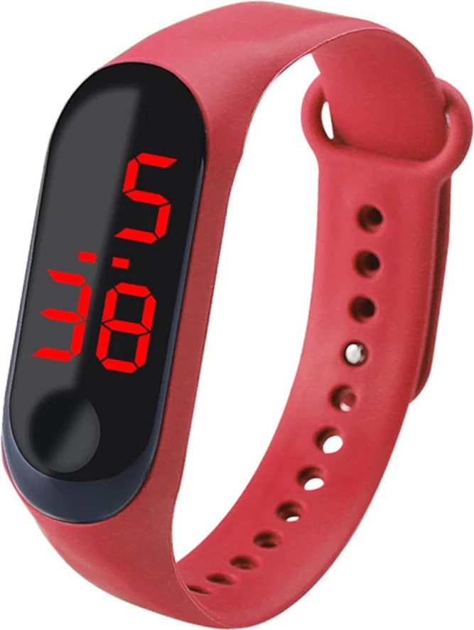 Orë digjitale OD4 unisex, rezistente ndaj ujit, e kuqe