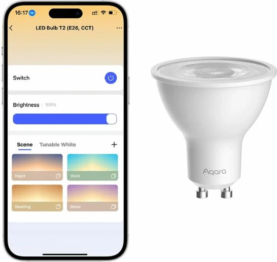 Llambë smart LED AQARA T2 GU10 CCT (LB-L03E) 4.9W 450lm, e bardhë, 1 copë