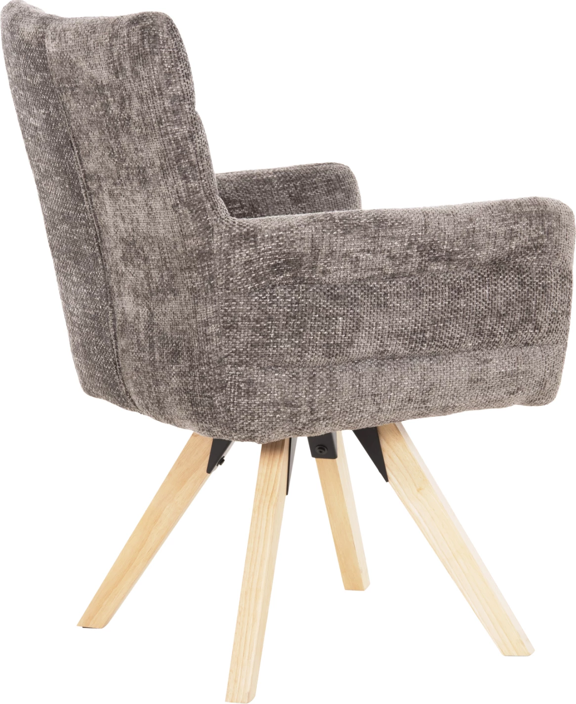 Karrige ngrënieje GAZER FH9845.03, pëlhurë gri, këmbë druri gome, 66x63x91H cm