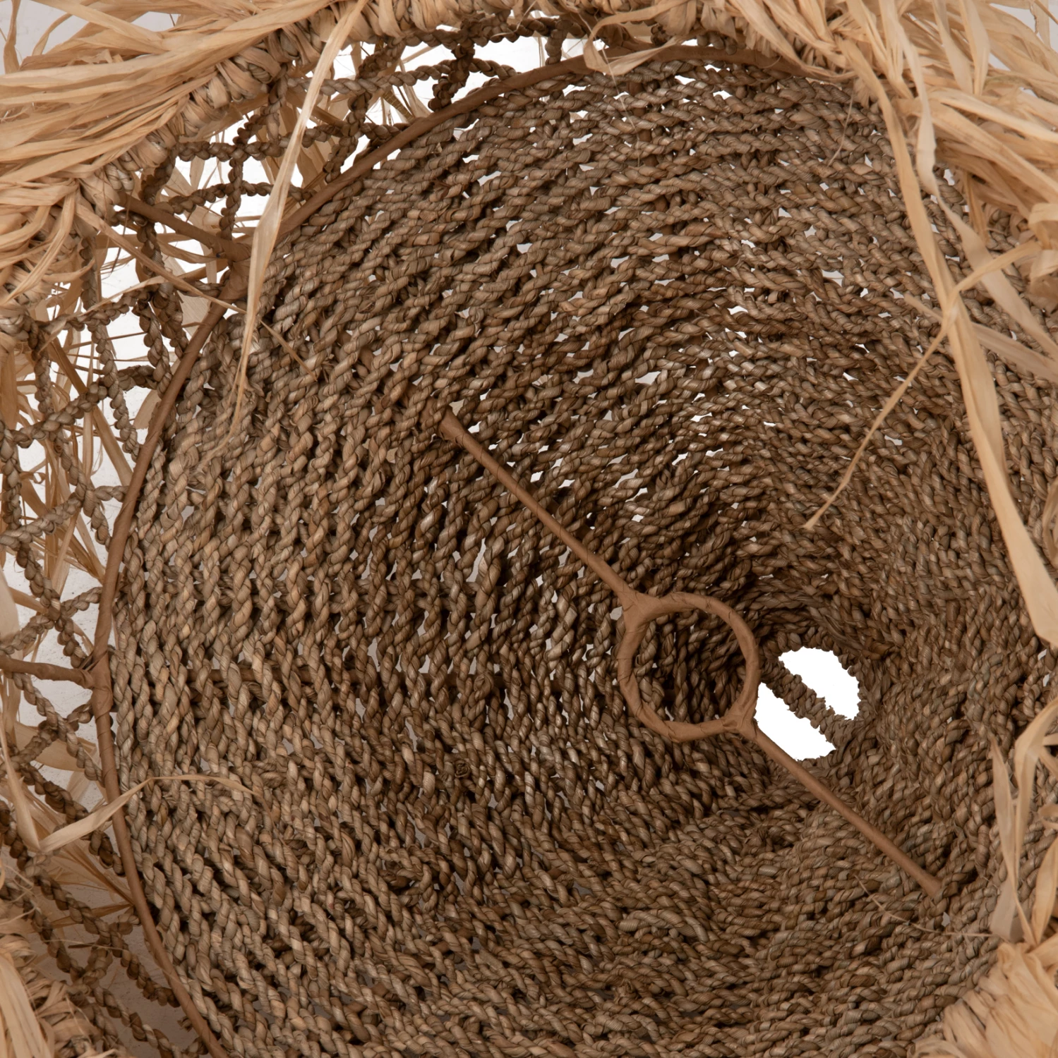 Llambë tavani varëse, fibra palme dhe thekë bari deti, natyrale, FH7819, 42x34cm