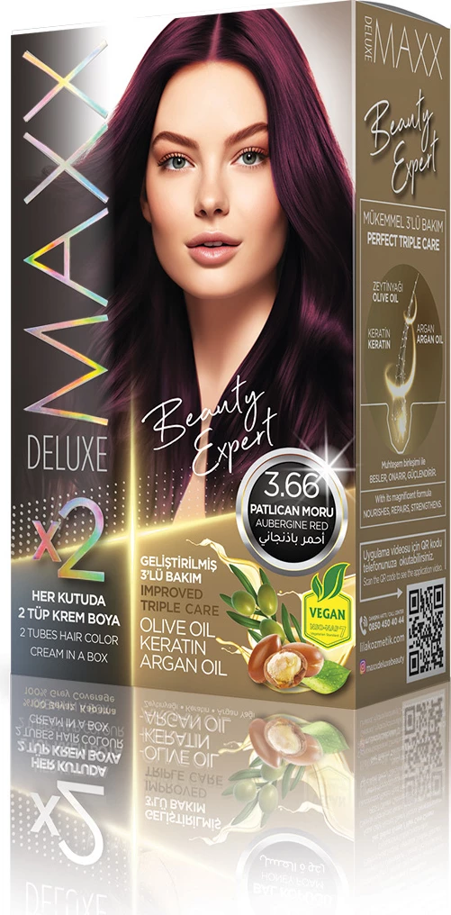 Ngjyrë për flokë SET B-EXPERT 3.66 Aubergine Red, 50 ml