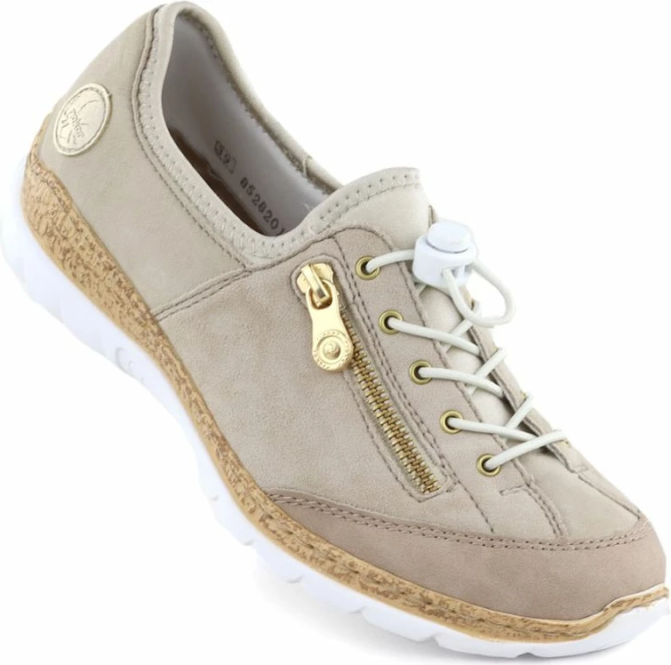 Këpucë lëkure për femra Rieker, bezhë