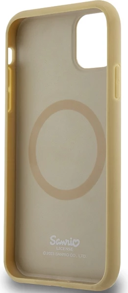 Mbështjellës Hello Kitty Leather Kitty Head MagSafe për iPhone 11/XR, ari