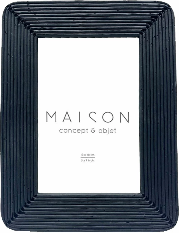 Kornizë foto Edward, polirezine, xham, e zezë, 19x2x24cm