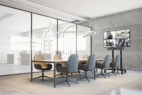 Set mbajtëse/raft për videobar Neomounts AV30-500BL, për ekrane 43–110 inç, VESA 200x200–800x600, max 10 kg, e zezë