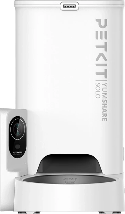 Shpërndarës ushqimi i mençur PetKit Yumshare SOLO, 3L, me kamerë, i bardhë