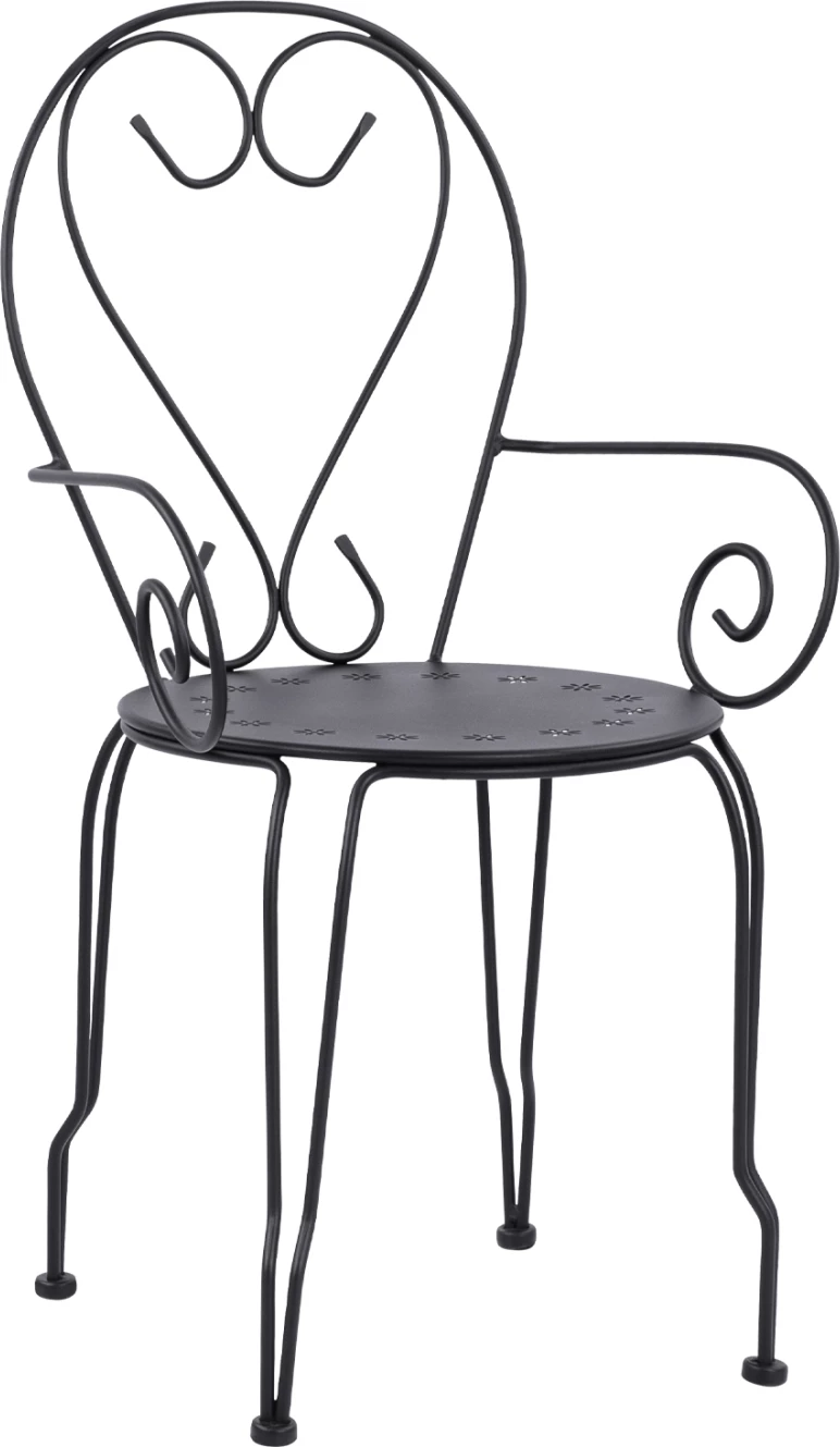 Karrige metalike Amore, ngjyrë e zezë, FH5008.11, 49x48x90 cm