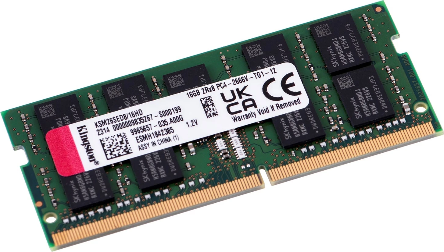 RAM Memorje Kingston SODIMM ECC 16GB DDR4 2Rx8 Hynix D 2666MHz PC4-21300 KSM26SED8/16HD