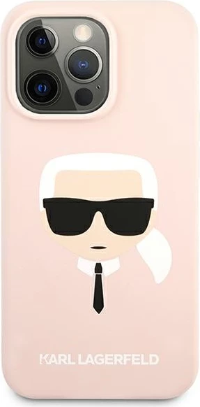 Mbështjellës Karl Lagerfeld Silicone Karl's Head për iPhone 13 Pro Max, Rozë