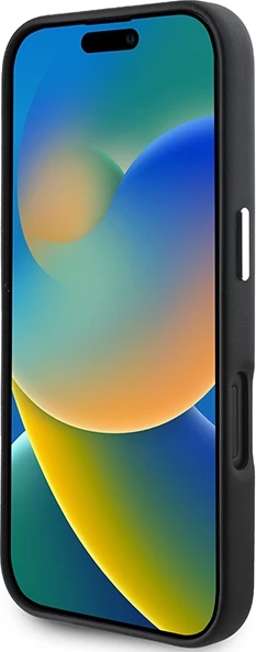 Mbështjellës Karl Lagerfeld FW Metal Plate MagSafe për iPhone 16 Plus, i zi