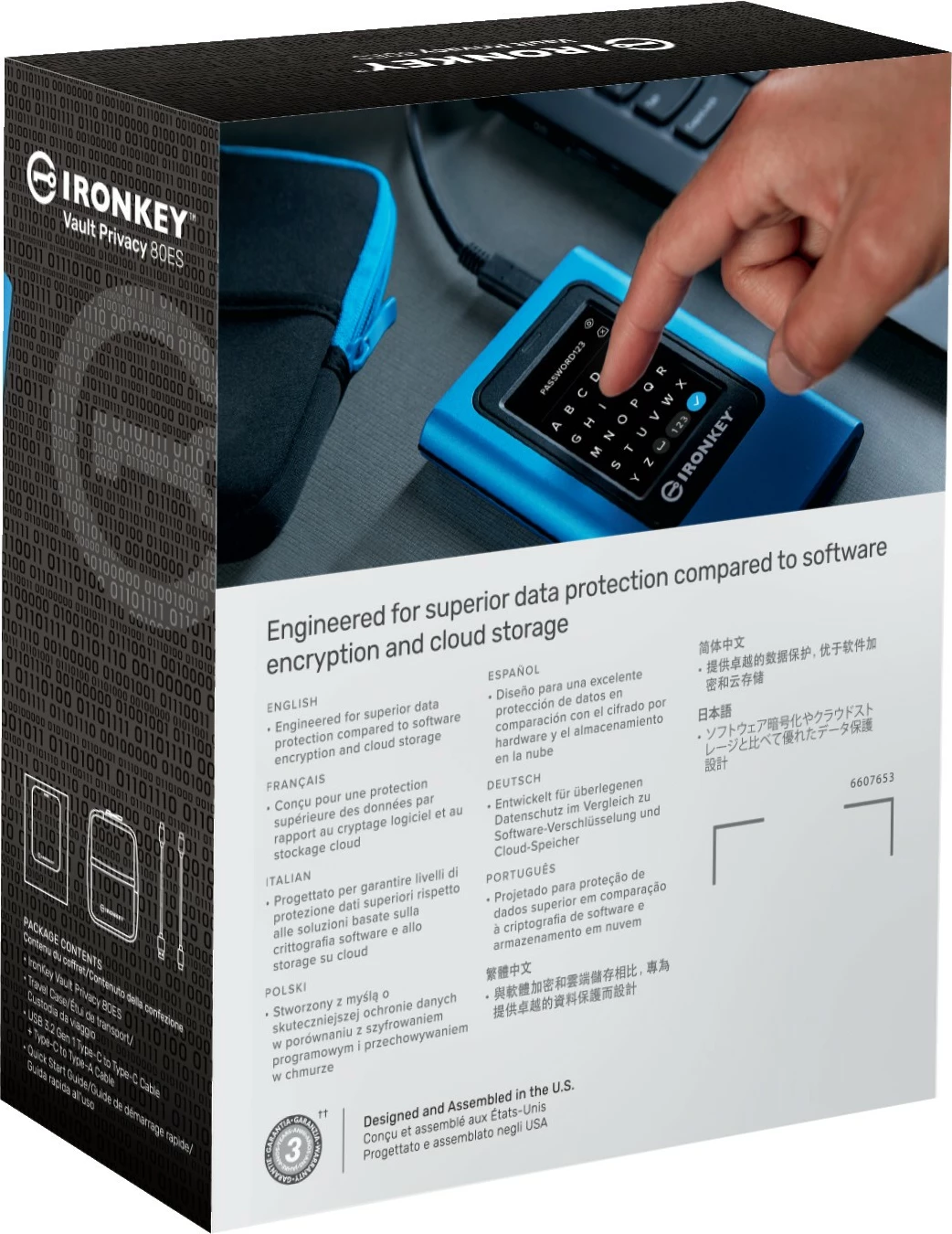SSD i jashtëm Kingston IronKey Vault Privacy 80, 3.84 TB, Blue