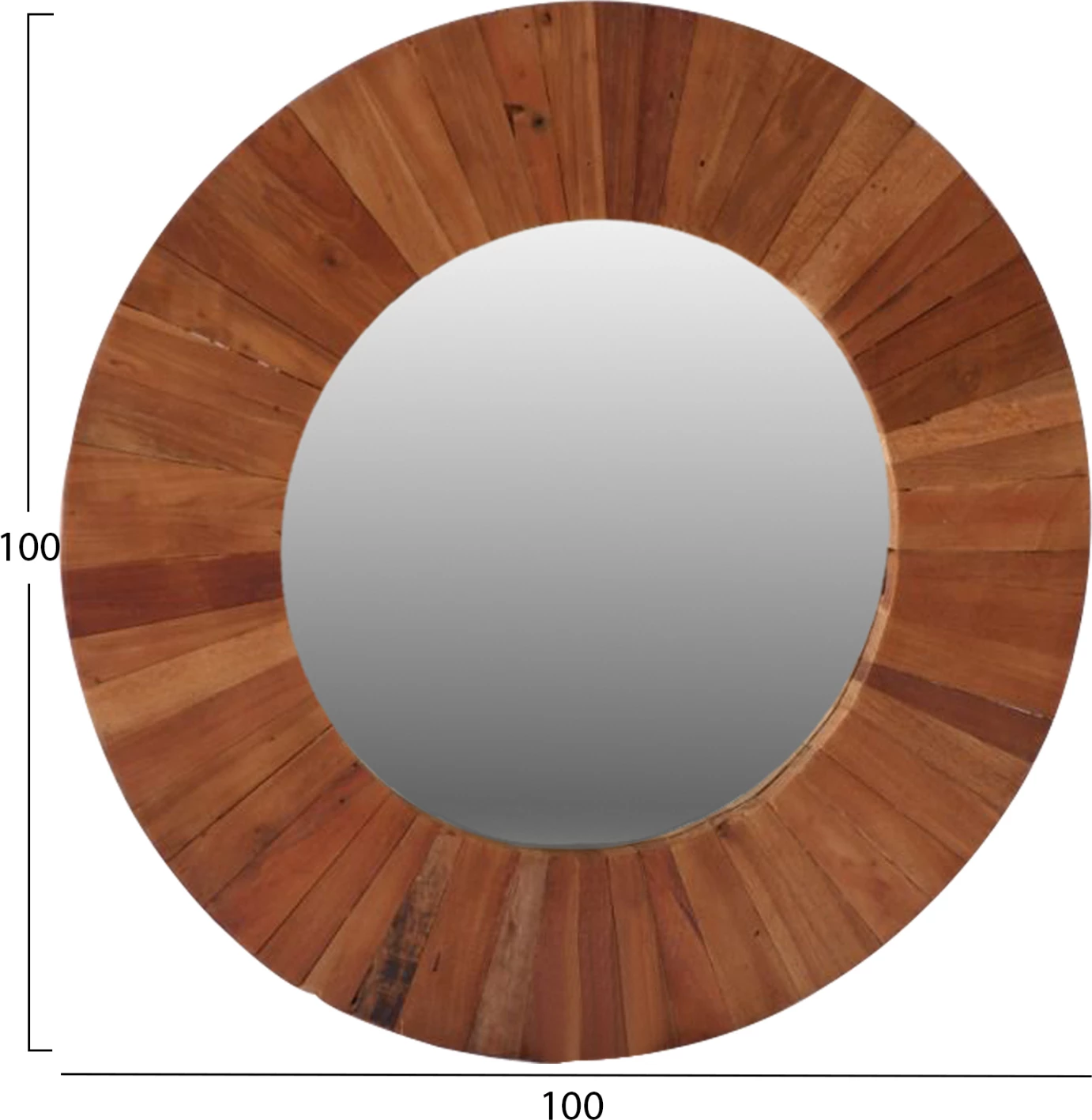 Pasqyrë muri, dru i ricikluar, Φ100cm, FH7726
