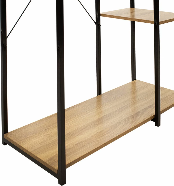 Njësi hyrëse Ramon ngjyrë lisi me kornizë metalike të zezë 90,5x41x167cm