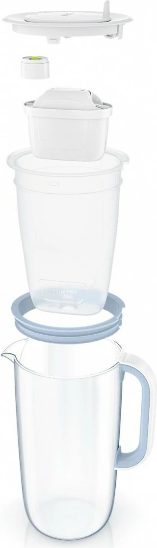 Kanarë filtrimi uji prej xhami, Brita Glass, 2.5 L, me SmartLight LED, 2x MAXTRA PRO Pure Performance, blu
