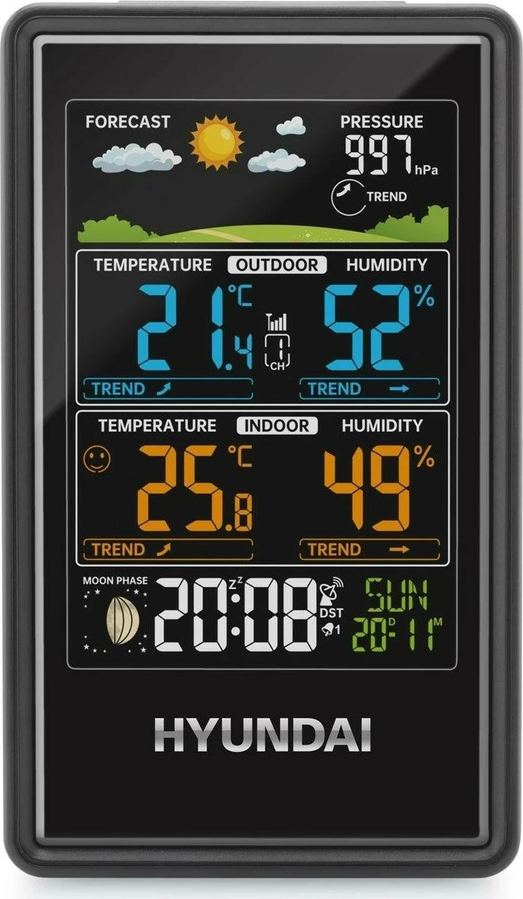 Stacion moti Hyundai HY-WS2350, ekran me ndriçim, i zi