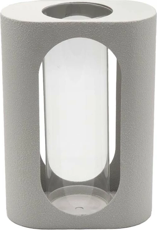 Mbajtës qirinjsh tealight, metal i bardhë, xham, 18x10x25.3cm