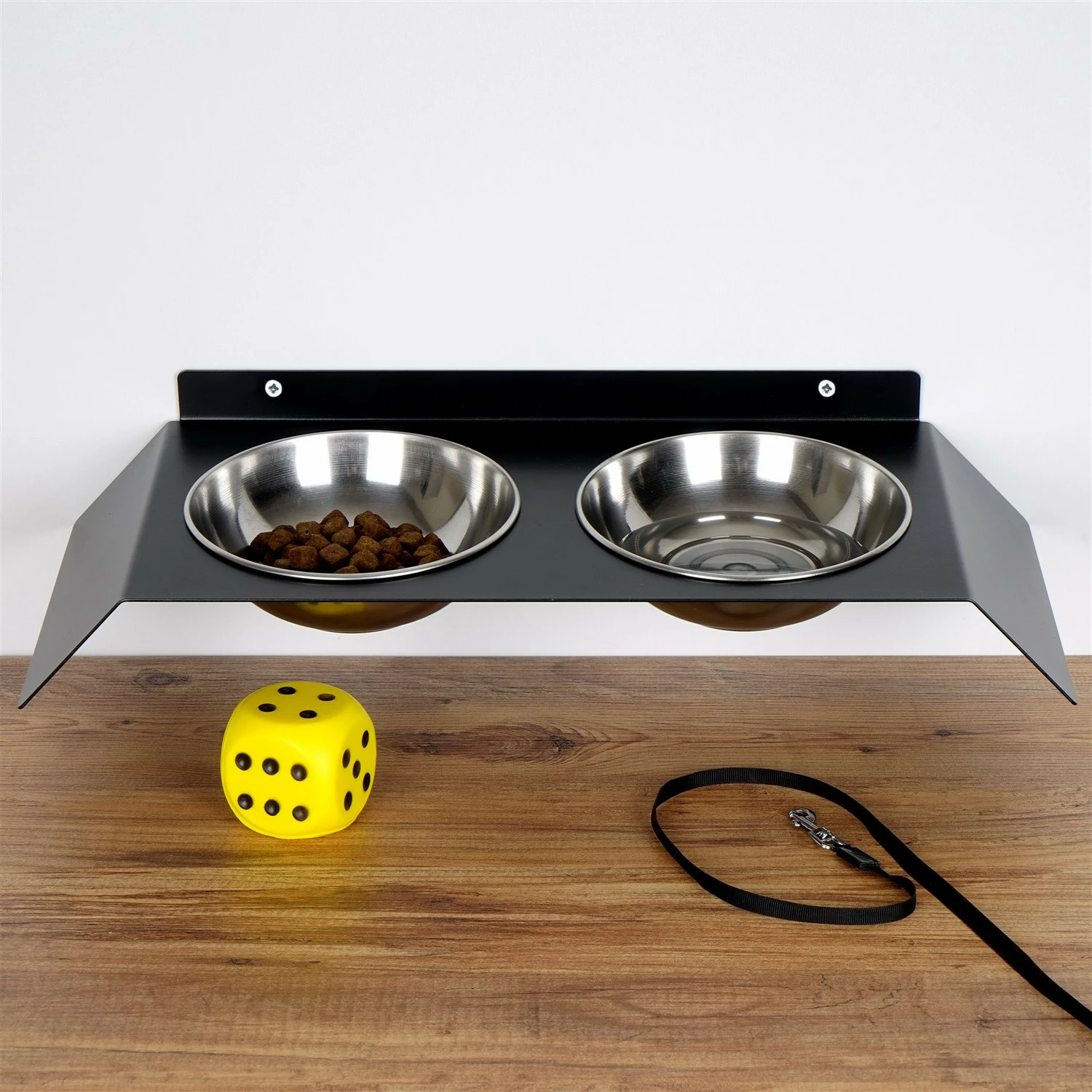 Enë ushqimi për kafshë, metalike, e zezë, Hanah Home Pet018