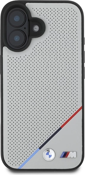 Mbështjellës BMW M Perforated Tricolor Line MagSafe për iPhone 16, Gri