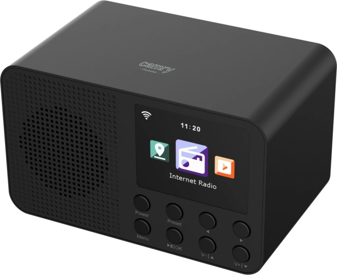 Radio interneti Camry CR1918, ekran 2.4\", WiFi 2.4GHz, Bluetooth, 3W, 99 presete, 2xUSB, 3.5mm, zezë